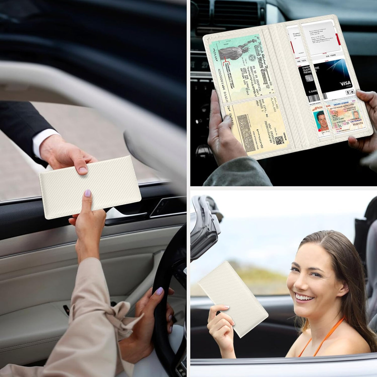 Car Registration and Insurance Holder，Colour Patterns Men Women Car License Document Registration and Insurance Card Holder