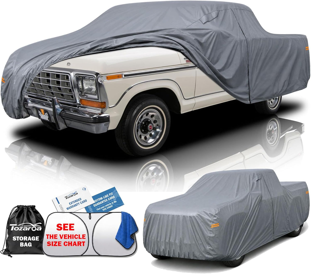 SUV Cover Waterproof All-Weather,Outdoor Full Exterior Automobiles SUV(Length 182-190 inch) with Windshield Sun Shade Universal Fit Toyota RAV4,CRV,Model Y,Q5,Size S2 (See SizeChart)