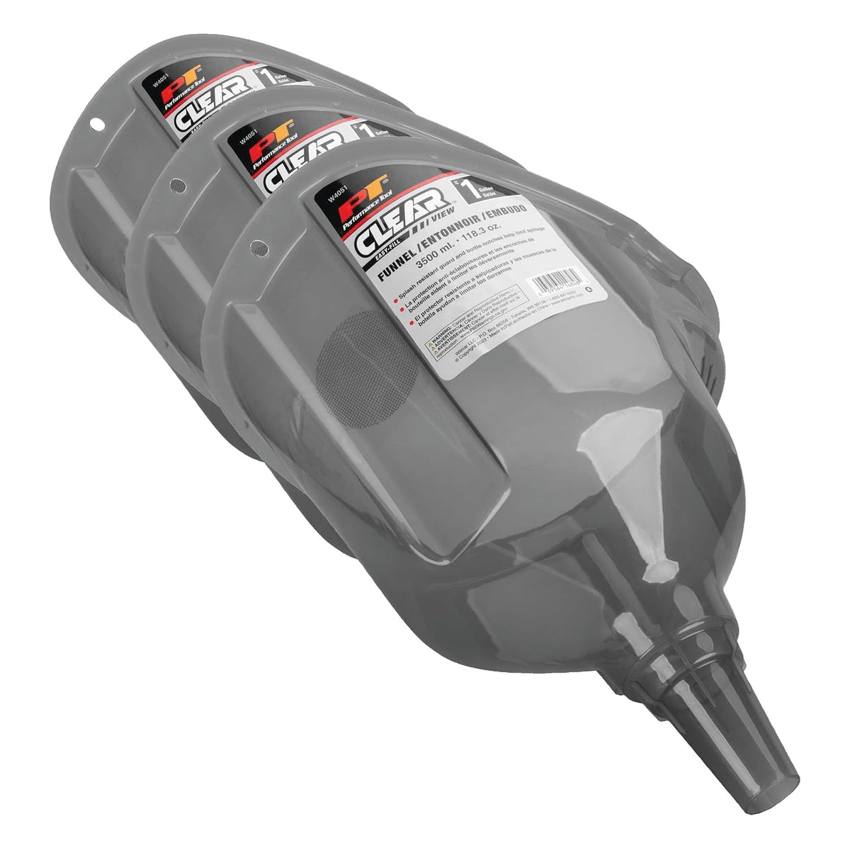 Performance Tool W4053 Clear View Easy-Fill Funnel Set (3 Pieces) - Versatile Liquid Filling Solutions