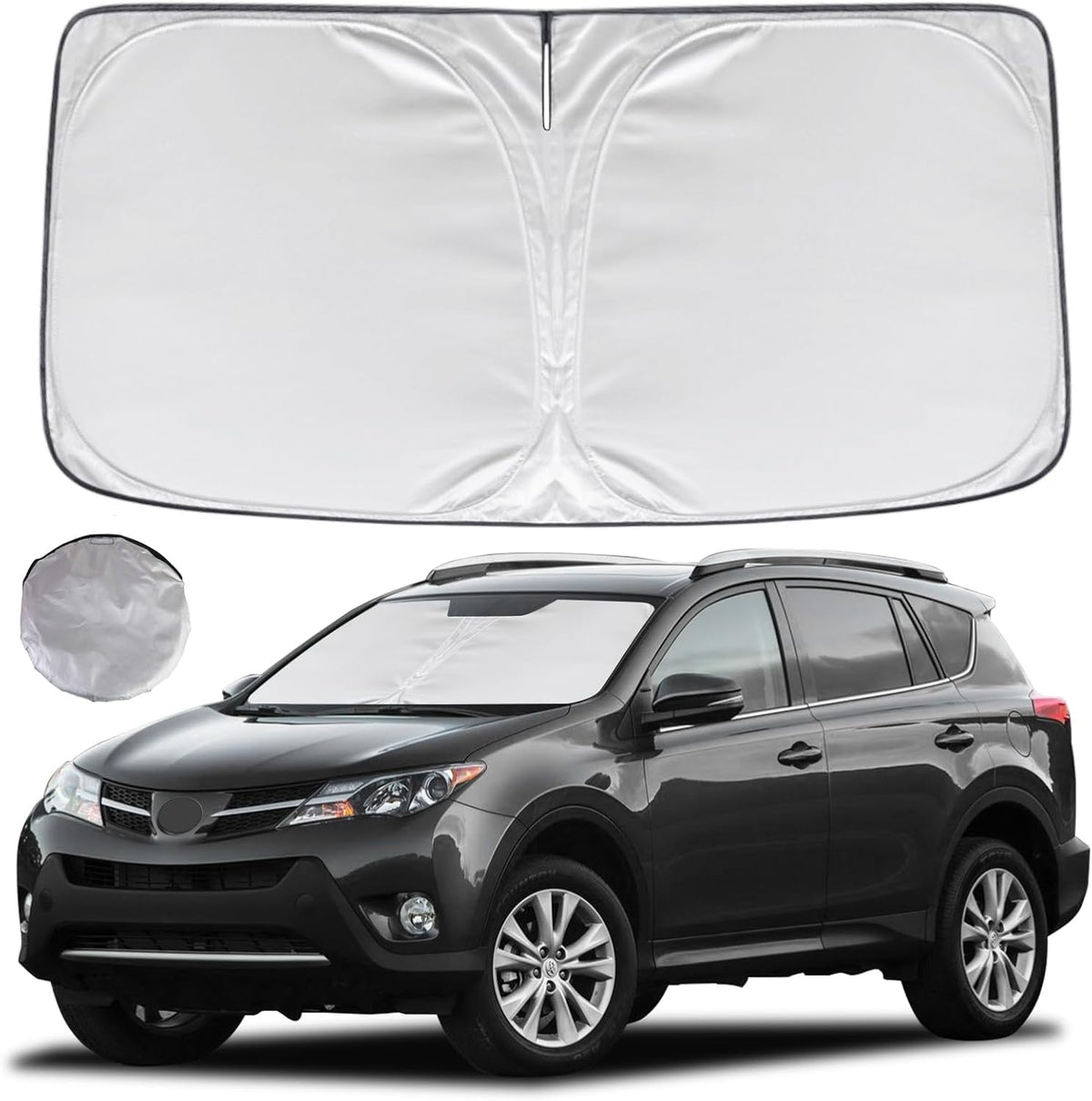 KAYZT Windshield Sun Shade for 2019-2025 2026 Chevy Silverado 1500 /GMC Sierra 1500 2500HD 3500HD Foldable Sunshade Front Window Custom Fit Car Accessories - Colors C