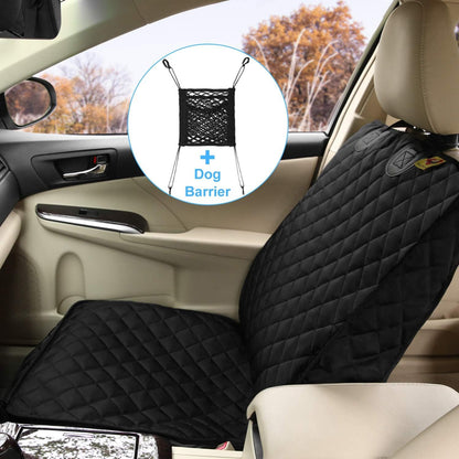 Bark Lover Deluxe Dog Seat Cover for Front Seat-More Durable Waterproof Front Seat Protector, High Heat Resistant and Nonslip Front Seat Cover for Dogs Kids, Universal Size (Black,1 Pack)