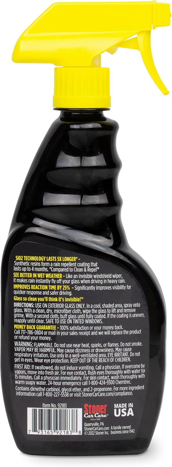 Invisible Glass 92183 Hybrid Ceramic Rain Repellent and Glass Cleaner – Cleans & Protects Car Windows and Windshields with Long-Lasting Water-Repellent Si02 Technology – 16 fl oz