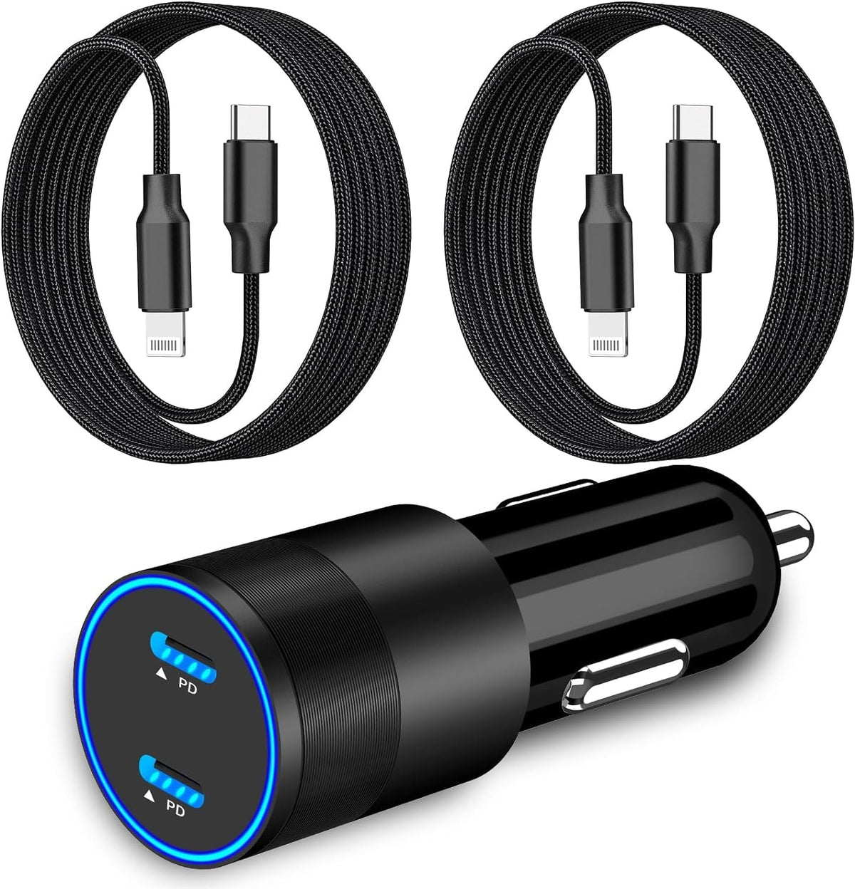 USB C Car Charger, Rombica 2Pack 3-Port 67W Dual PD USB-C&USB-A Car Power Cigarette Lighter USB Charger 3 in 1 PD/QC Type C Fast Car Charge for iPhone 17 17 Pro Max 16 15 14 13 12/Galaxy S26 S25/Pixel