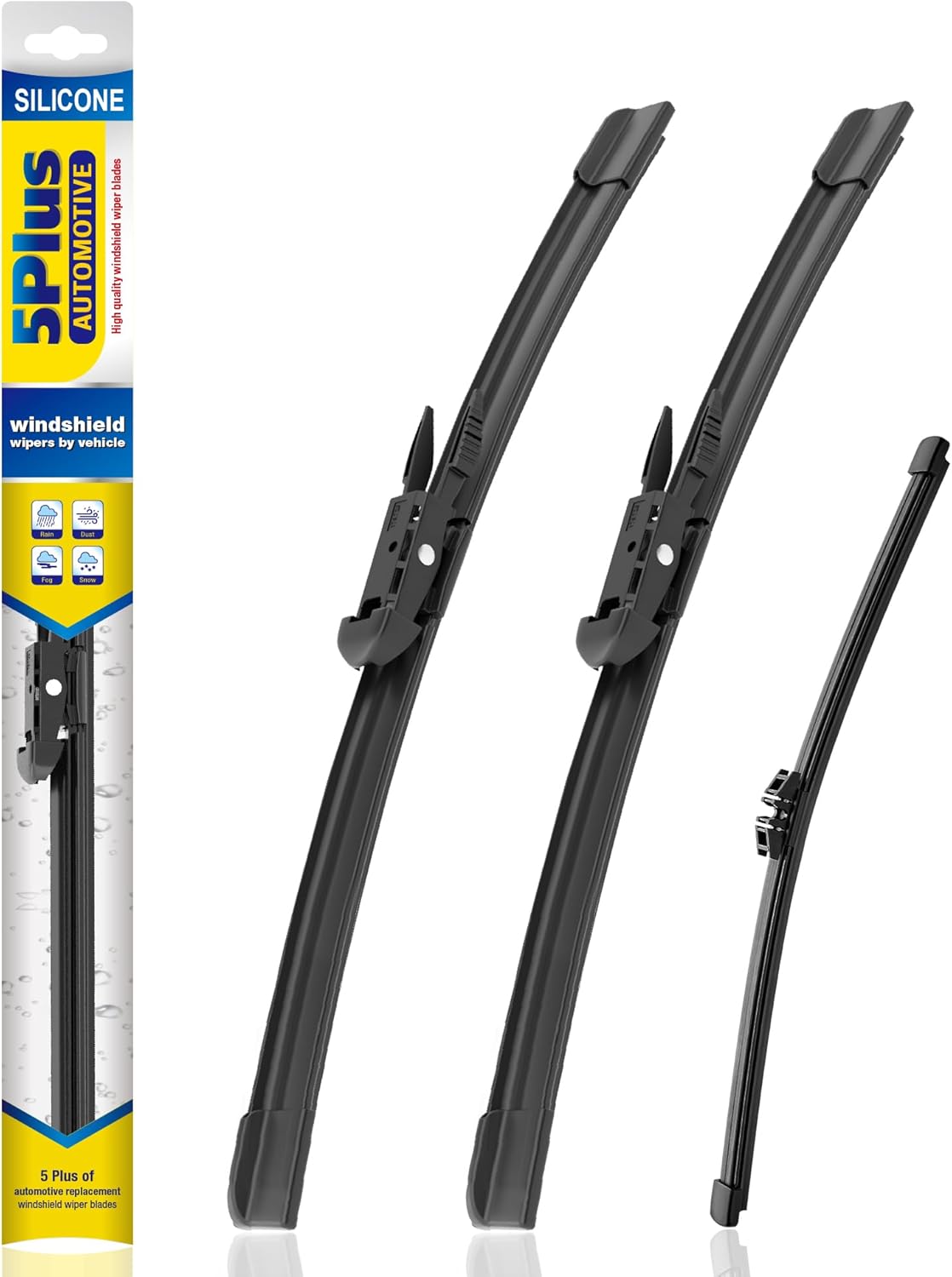 5 PLUS® Silicone Windshield Wipers Replacement for 2007-2014 Ford edge, 2007-2015 Lincoln MKX Wiper Blades(Set of 3),Automotive Replacement Windshield Wiper Blades For My Car-26"/20"/14" - Colors B