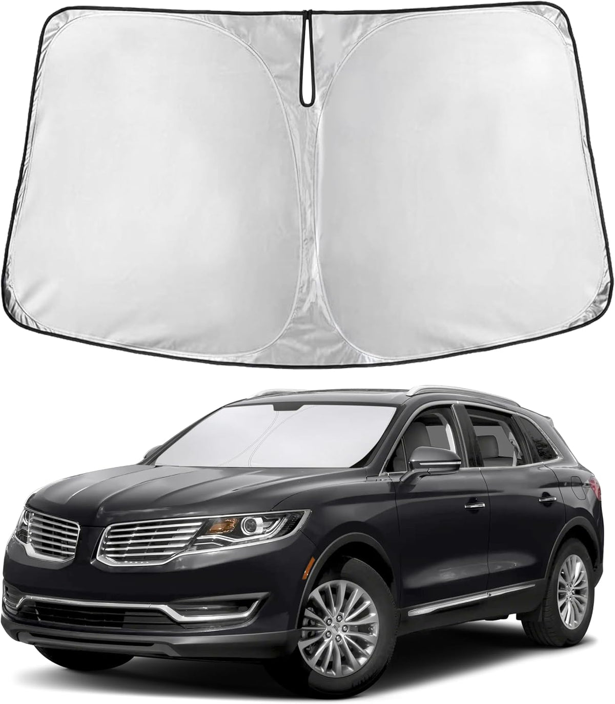 EcoNour Car Windshield Sun Shade | 2025 Upgraded Innovative No-Light-Pass Technology for Maximum Coverage | Foldable Sun Shade Keeps Your Vehicle Cool | Must-Have Car Accessories | Small (59" x 29") - Colors M