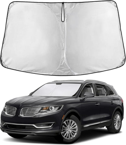 EcoNour Car Windshield Sun Shade | 2025 Upgraded Innovative No-Light-Pass Technology for Maximum Coverage | Foldable Sun Shade Keeps Your Vehicle Cool | Must-Have Car Accessories | Small (59" x 29") - Colors M
