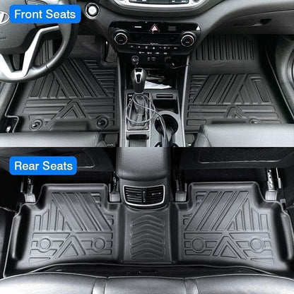 All Weather Rubber Car Floor Mats Compatible with 2013-2017 Honda Accord, Custom Fit Car Mat Full Set with Raised Edge, Odorless, Easy to Install in 5 min, Non-Slip Surface, No Need Trimming