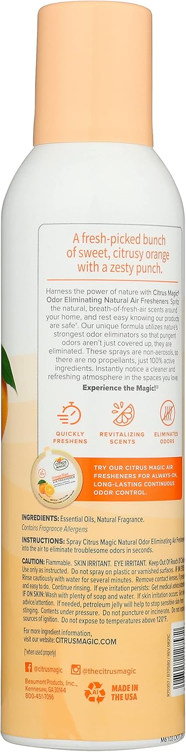 Citrus Magic Freshener Odor Eliminating Air Freshener Spray, 3 Ounce (Pack of 3), Fresh Citrus, 3 Count