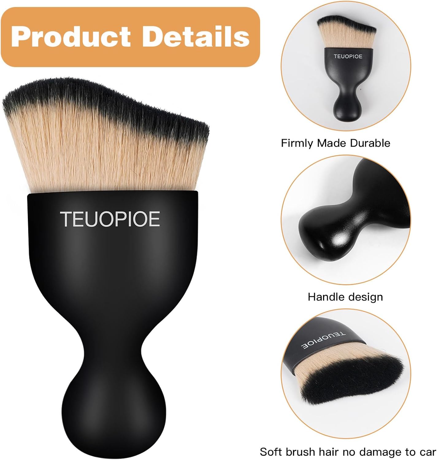 Car Interior Cleaning Brush, Car Duster Interior,Car Detailing Brush Dusting Brush,Car Interior Cleaning Tool, Auto Soft Hair Car Brush,Auto Interior Dust Brush for Air Vents(Brown)