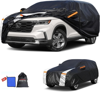 Large SUV Car Cover for Chevy Suburban 100% Waterproof All Weather, Heavy Duty Outdoor Full Exterior Covers Rain Sun Wind UV Protection. - Colors B
