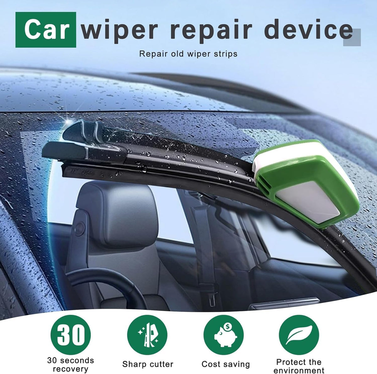 Car Windshield Wiper Regroover Tool | Portable, ABS, Vehicle Wiper Restorer, With Sponge, Universal