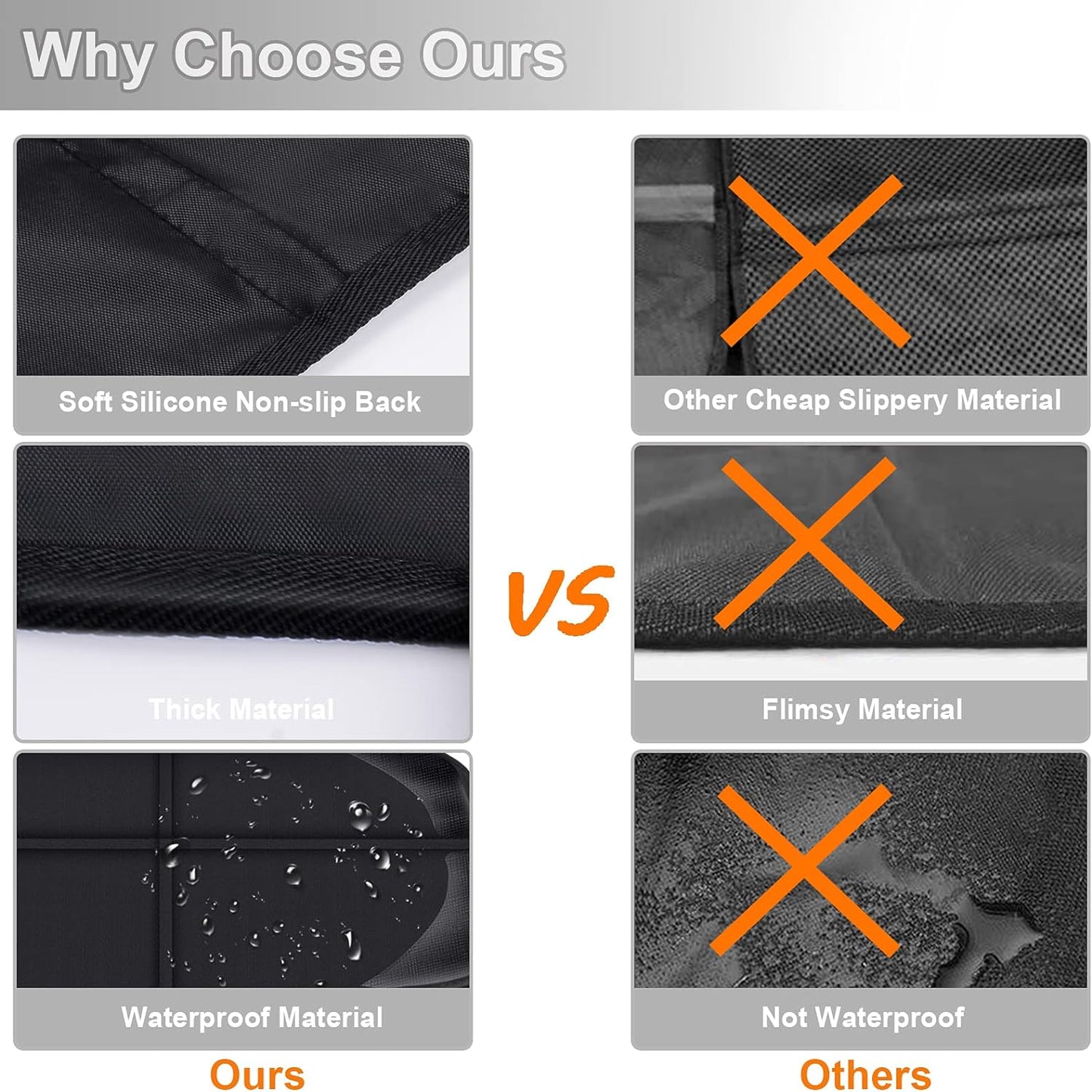 XHYANG Car Seat Protector,Auto Car Seat Protectors Baby Carseat Waterproof & Durable 600D Fabric for Child Baby Car Seat Mat Vehicle Pet Cover 2 Storage Pockets (2 Pack)