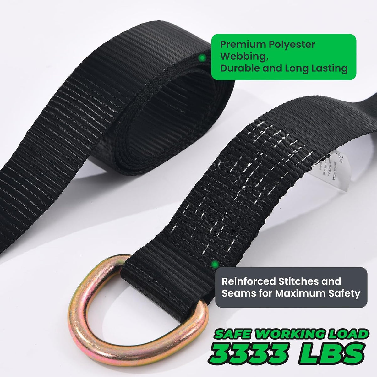 Trekassy 2" x 144" Car Tie Down Straps for Trailers, Heavy Duty Tire Tie Downs for ATV/UTV, 10000lbs Break Strength, Include 4 Axle Straps for Different Uses
