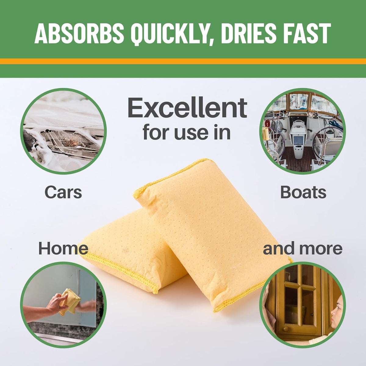 Evelots Windshield Cleaner Tool 2-Pack - Car Window & Glass Cleaning Tool, Inside Windshield Cleaner, Auto Windshield Cleaning Kit for Interior Car Windows - Yellow