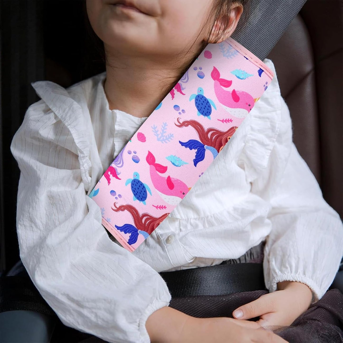 YR Seat Belt Cover for Kids, Soft Comfort Seat Belt Cushion for Children, Cute Cartoon Pattern Car Seat Belt Pads Cover for Girls and Boys, 1 Pack (Cartoon Spider)