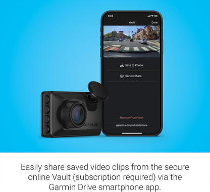 Garmin Dash Cam™ Mini 3, Ultracompact 1080p HD Dash Cam with a 140-degree Field of View, Built in Clarity™ Polarizer, Voice Controlled, Automatic Recording