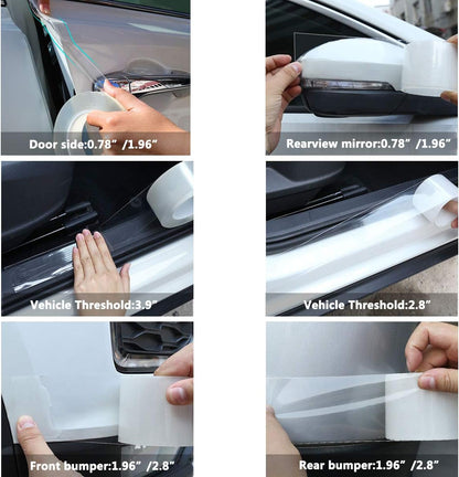 MYFAMIREA Anti-Scratch Anti-Collision Adhesive Strip Car Door Edge Guard Protector Strip Car Door Scuff Plate Protectors Transparent Invisible Tape for Rear Bumper/Door(33Ft x 2In)