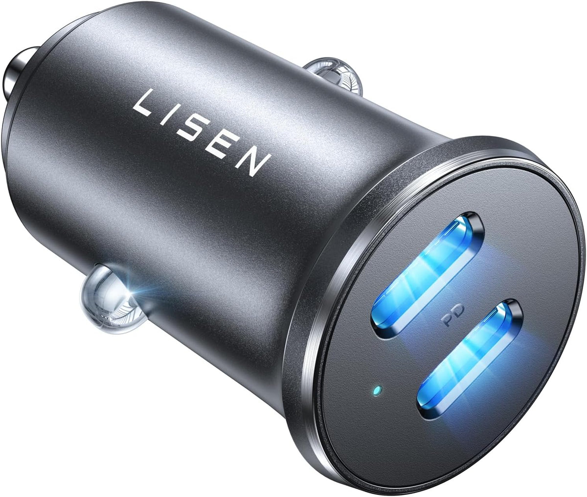 LISEN 90W USB C Car Charger USB C Fast Charge, 45W PD&QC 3.0 Fast Car Charger for iPhone 17 Pro Max 16 15 Pro, Cigarette Lighter USB Charger Adapter for Samsung S26 S25, Android [Metal&Mini] Sockets
