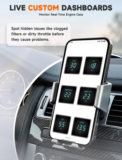 AUTOPHIX 3210 OBD2 Scanner for DIYers – Fix Check Engine Light & Pass Smog Test at Home, Code Reader, Checks Battery, Live Engine Data, No Subscription, Works with 1996+ Cars, for iPhone/Android