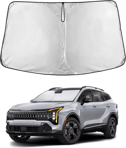 EcoNour Car Windshield Sun Shade | 2025 Upgraded Innovative No-Light-Pass Technology for Maximum Coverage | Foldable Sun Shade Keeps Your Vehicle Cool | Must-Have Car Accessories | Small (59" x 29") - Colors F