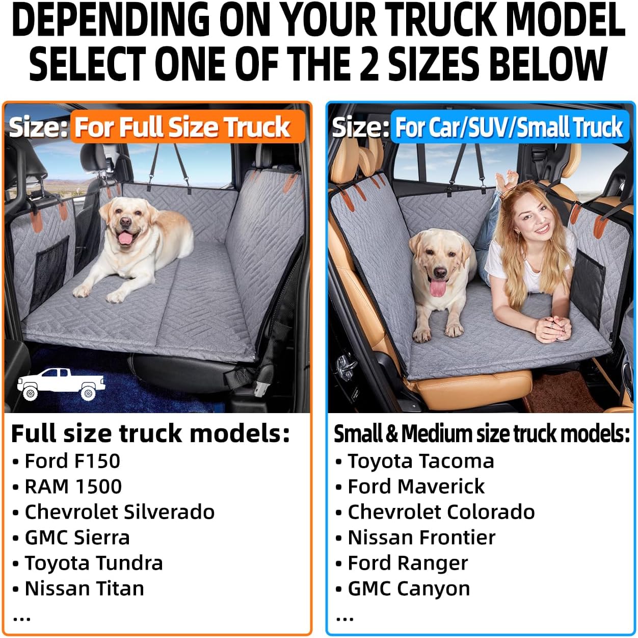 YJGF Back Seat Extender,Dog Seat Cover for Back Seat,Hard Bottom Car Seat Cover for Dogs,Dog Hammock for Car,Back Seat Pet Cover for Dogs(Black,for Car/SUV/Small Truck)