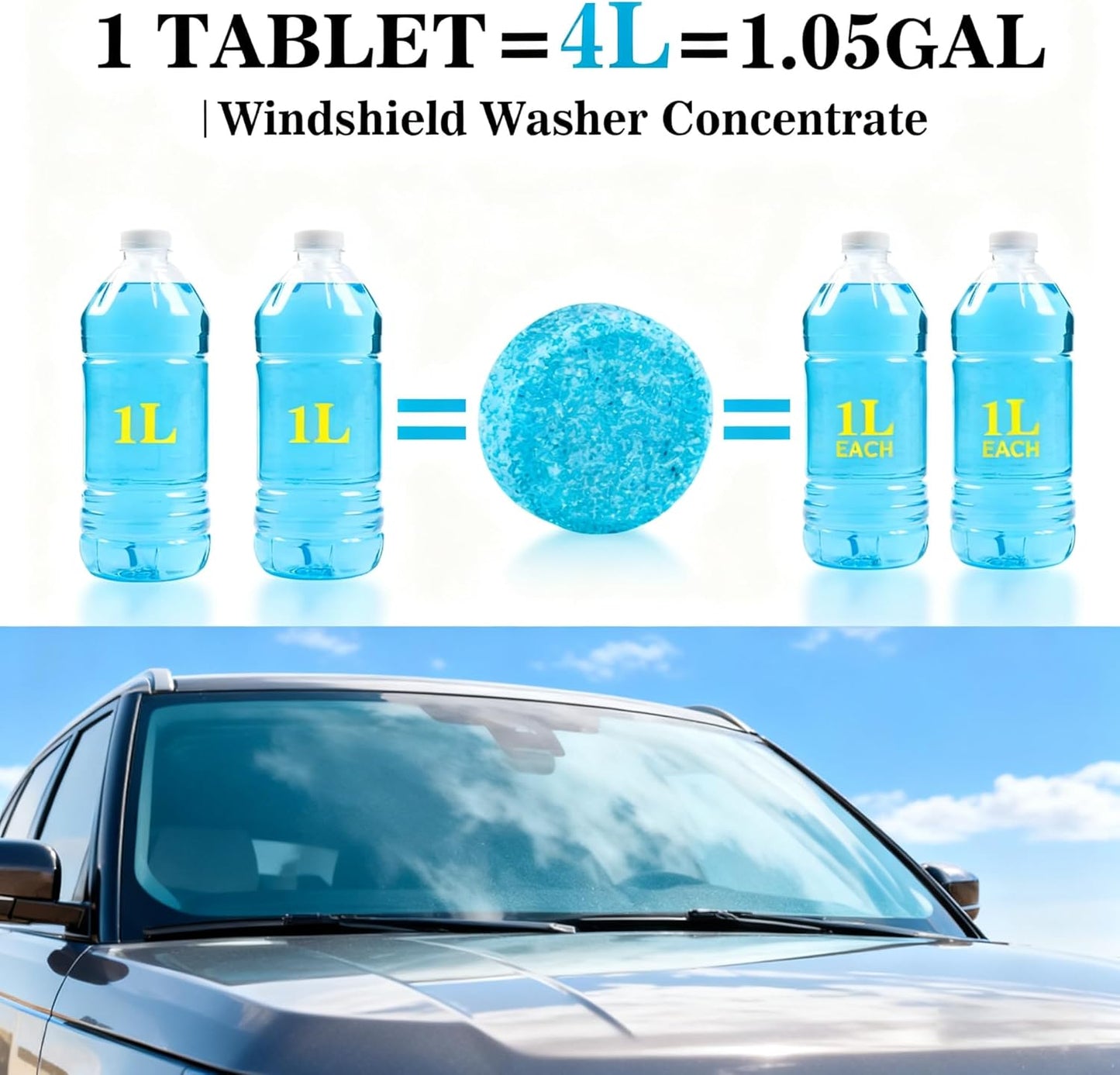 200pcs Car Windshield Washer Tablets - Washer Fluid Tablets Glass Cleaner Concentrate Car Windshield Wiper Fluid Cleaner Automotive Glass Cleaner
