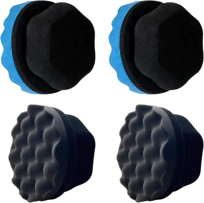 Tire Shine Applicator Pads, 2 Pcs Tire Dressing Applicator, Reusable Tire Shine Sponge Wave Contoured for Car Detailing, 3.15inch