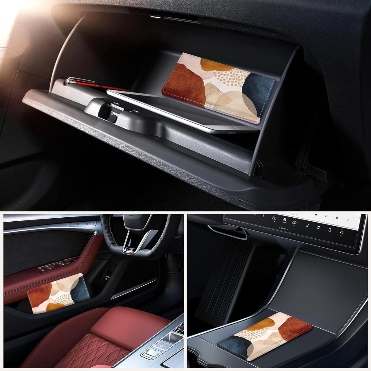 Car Registration and Insurance Holder，Colour Patterns Men Women Car License Document Registration and Insurance Card Holder