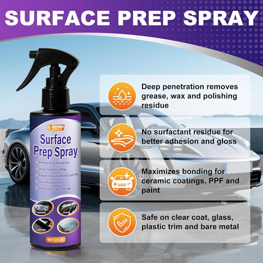 Surface Prep Spray Automotive – Surface Degreaser for Auto Paint Prep, Removes Wax, Oil & Dirt Without Residue, Paint-Safe Formula, Enhances Bonding for Ceramic Coating & Sealant – 150ml/5oz