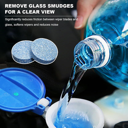 100 PCS Car Windshield Washer Tablets, Windshield Wiper Fluid Concentrate Washer Tablet Glass Cleaner, Solid Effervescent Tablets for Car Window Glass Room Kitchen Cleaning