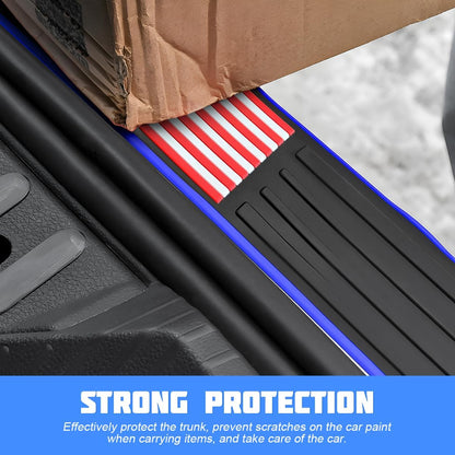 Car Rear Bumper Protector Guard, Anti-Scratch Abrasion Rubber Trunk Door Entry Sill Guard, Non-Slip Vehicle Trim Cover Protection Strip, Car Accessories for Most Cars and SUV (Black/Red/35.4" x2.7)