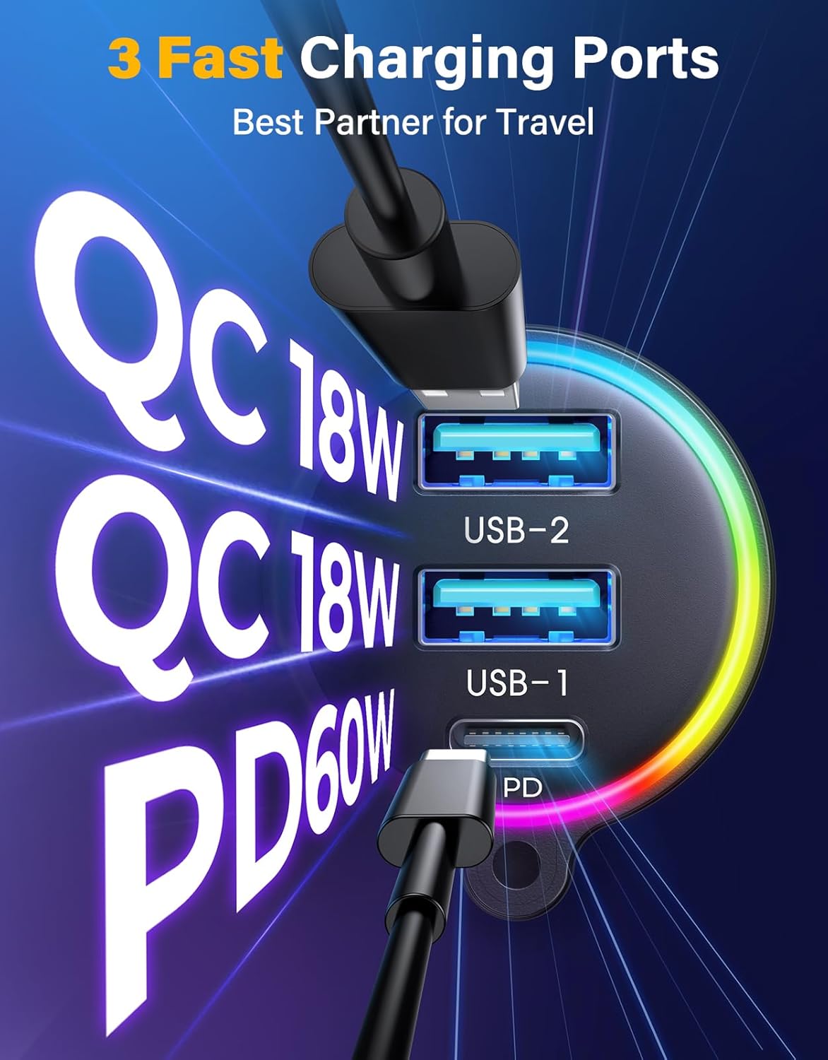 JOYROOM 96W FM Transmitter Bluetooth 6.0 Car Adapter Aux with 3 Charging Ports【PD 60W & 2 * 18W】【Air Vent Installation for Safe】 Deep HiFi Bass Player Wireless Radio Fun Car Accessories Gift Set