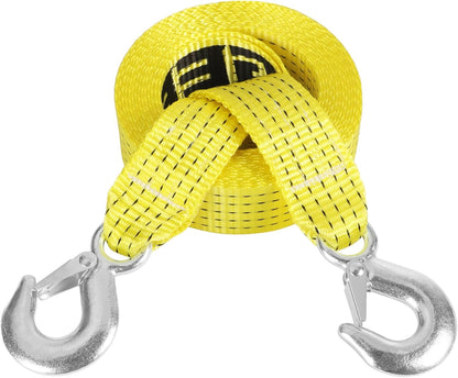Tow Strap with Hooks, 2" x 20ft Heavy Duty Recovery Strap 15000 lbs Capacity Towing Straps for Car Truck Boat ATV Roadside Emergency