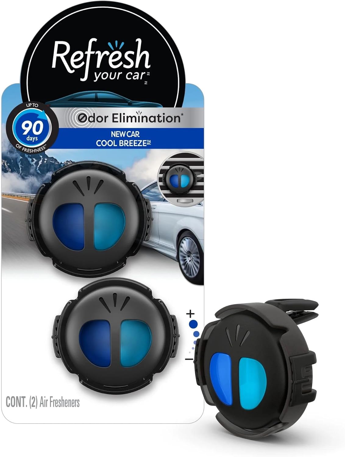 Refresh Your Car! Air Freshener (Alpine Meadow/Summer Breeze Scent, 2 Pack)