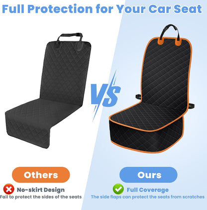ELONGRIVER Dog Car Seat Covers, Waterproof Front Seat Cover for Dogs, Scratch-Proof, Nonslip Pet Passenger Seat Cover Protector, Universal Fit for Cars Trucks SUVs, Standard Size, Black