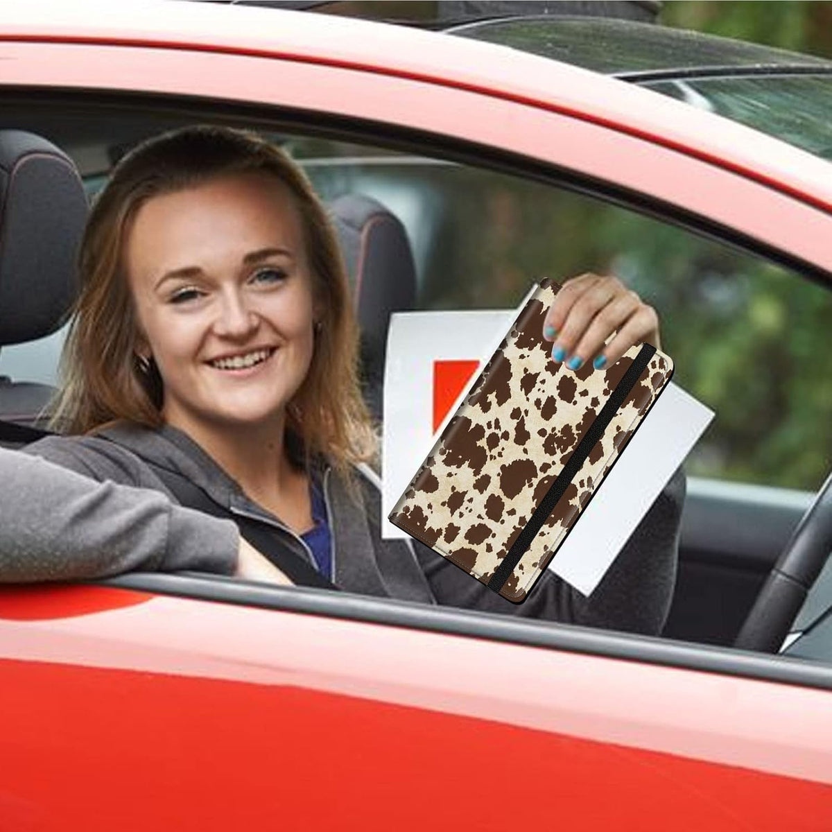 Car Registration and Insurance Holder, Leather Car Glove Box Organizer, Cool Car Accessories for ID, Driver's License Cards & Essential Document, business cards, Men&Women, Retro Audio Cassette