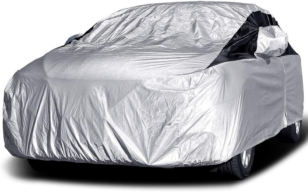 Titan Premium Multi-Layer PEVA Car Cover for Compact SUV 170-187". Waterproof, UV Protection, Anti-Scratch Protective Lining, Driver-Side Zippered Opening. Fits Rav4, Rogue, CR-V and More.