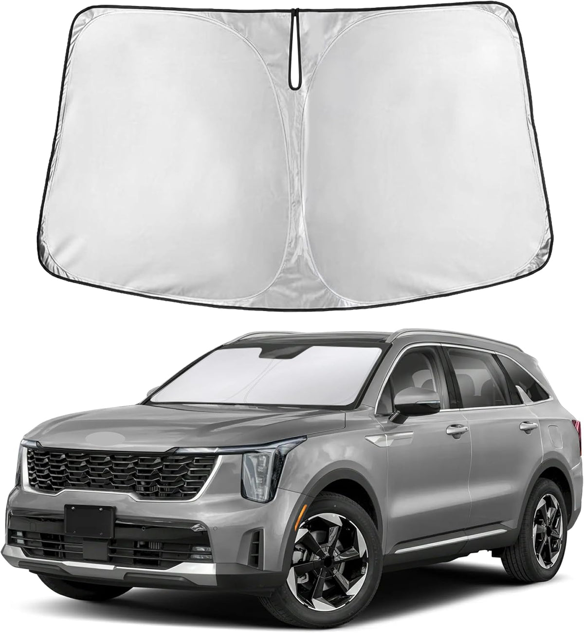 EcoNour Car Windshield Sun Shade | 2025 Upgraded Innovative No-Light-Pass Technology for Maximum Coverage | Foldable Sun Shade Keeps Your Vehicle Cool | Must-Have Car Accessories | Small (59" x 29") - Colors M