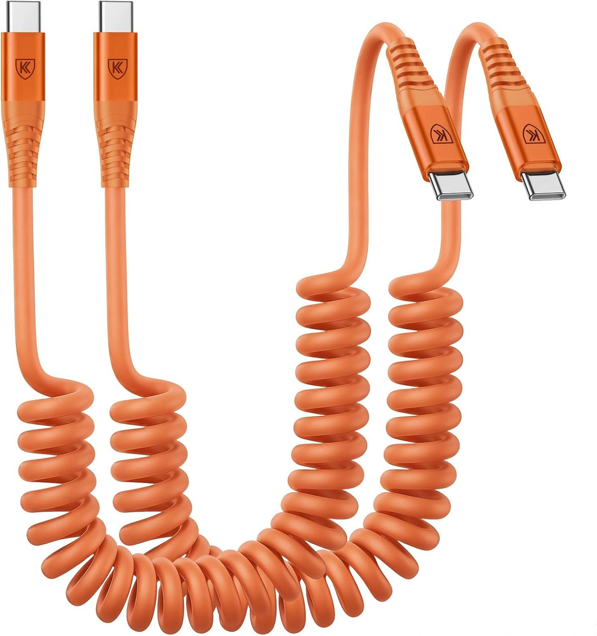 USB C to C Cable 3ft 2Pack Coiled USB C Charger Cable for Car Type C Fast Charging Cable for iPhone 17/16/15/Plus/Pro/Pro Max/Samsung Galaxy S23