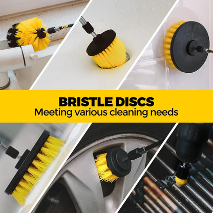 Holikme 30Pack Drill Brush Attachments Set,Scrub Pads & Sponge, Power Scrubber Brush with Extend Long Attachment All Purpose Clean for Grout, Tiles, Sinks, Car Polishing Pads,Bristle Discs