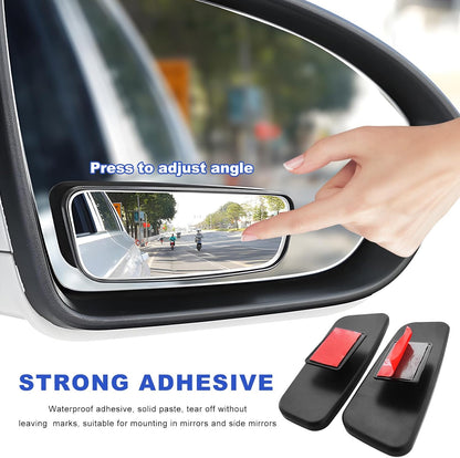 2 PCS Blind Spot Mirror, Adjustable Wide Angle Convex Side Rearview Mirrors, Long Framed Rectangular HD Glass Rear View Mirror for Sedans SUVs Trucks, Car Accessories (Framed Medium)