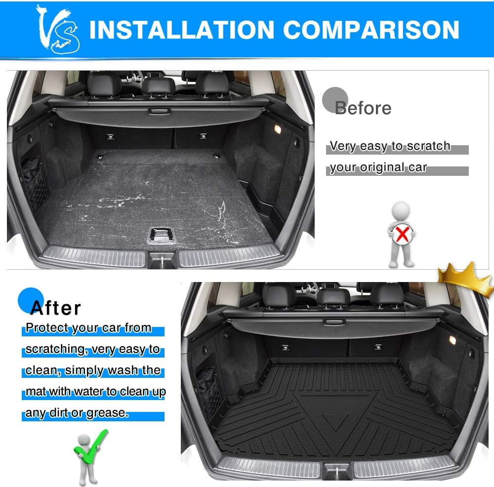 Rav4 Cargo Liner - Trunk Mat for Toyota RAV4 2019-2024 2025, All Weather Cargo Mat for rav4 Accessories, Heavy Duty (Fit for All Models)