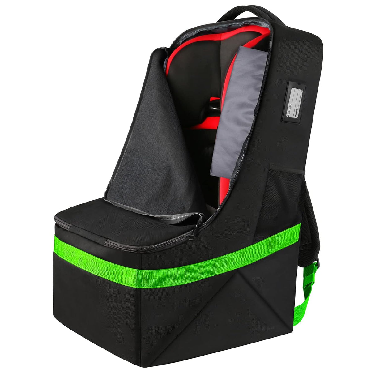 YOREPEK Padded Car Seat Travel Bag Backpack for Airplane, Heavy Duty Car Seat Bags for Air Travel, Carseat Cover for Airplane Travel with Shoulder Strap, Car Seats Carrier for Airport, Black