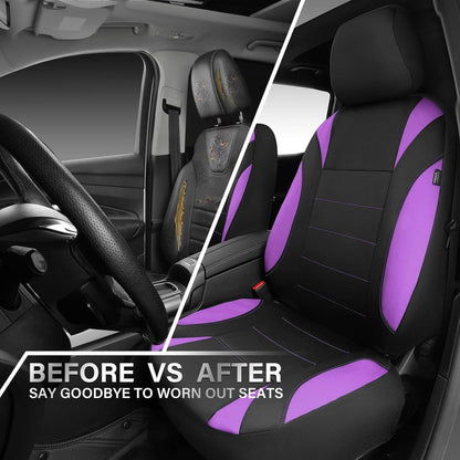 CAR PASS Waterproof Car Seat Covers Front Seats Only with 5mm Composite EVA, Neoprene Car Seat Cover with Separate Headrest Cover, Quick Setup Universal Fit for Car SUV Trucks,Airbag Compatible（Gray