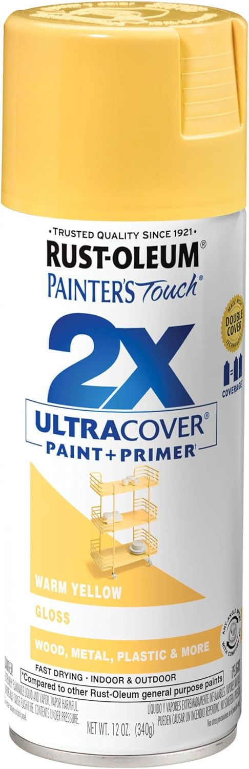 Rust-Oleum 334029 Painter's Touch 2X Ultra Cover Spray Paint, 12 oz, Gloss Clear - Colors A