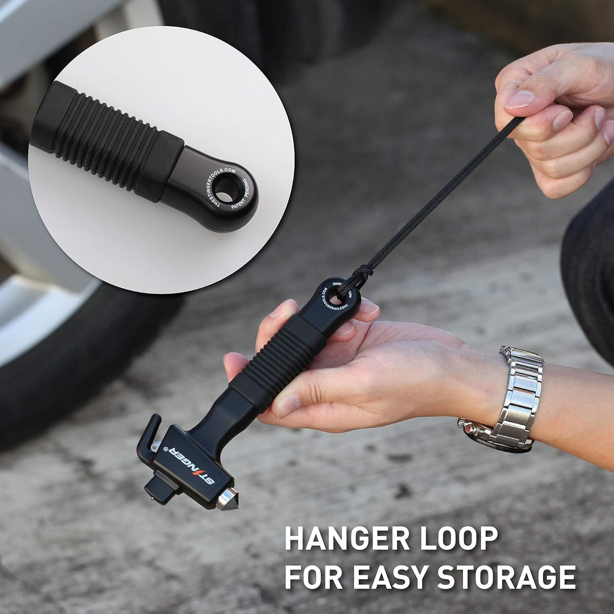 Stinger Super Duty Car Emergency Escape Tool, Hardened Carbon Steel Vehicle Safety Hammer, Spring Loaded Window Breaker, Razor Sharp Seat Belt Cutter, Auto Accident Life-Saving Rescue Tool (Orange)