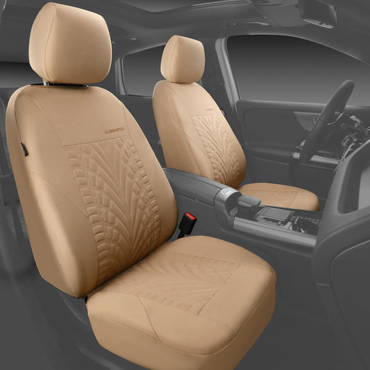 CAR PASS Car Seat Covers Full Sets, Front & Split Rear Bench for Car, 3D Tyre Embossed Automotive Interior Covers, Airbag Compatible, Quick Setup Universal Fit Seat Covers for Car, SUV(Charcoal)