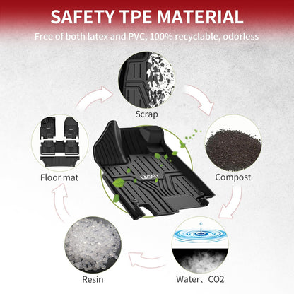 LASFIT Floor Mats and Cargo Liner for Honda CR-V 2026 2025 2024 2023 (Gasoline & Hybrid & e:FCEV), All Weather TPE Car Trunk Mat (Upper Position), 1st & 2nd Row & Trunk Liner Full Set Black