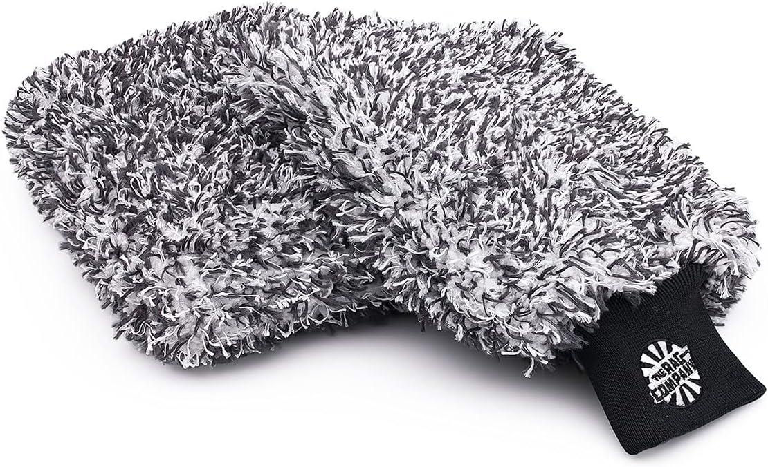 The Rag Company - The Cyclone Ultra Wash Mitt + Cyclone Ultra Wash Pad 6in x 8in Combo Pack - Microfiber Blend, Twist Loop Interior Liner Ideal for Foam, Soap + Bucket, & Rinseless Washing Methods
