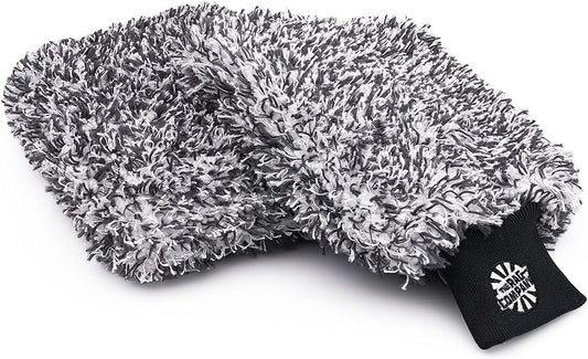 The Rag Company - The Cyclone Ultra Wash Mitt + Cyclone Ultra Wash Pad 6in x 8in Combo Pack - Microfiber Blend, Twist Loop Interior Liner Ideal for Foam, Soap + Bucket, & Rinseless Washing Methods